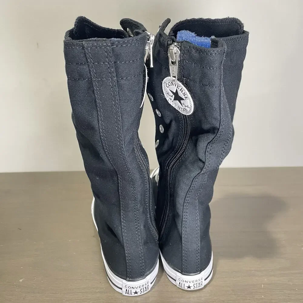 Converse Kids Size 3 Shoes NEW Knee High Chuck Taylor All Star XHi Black Zip Up